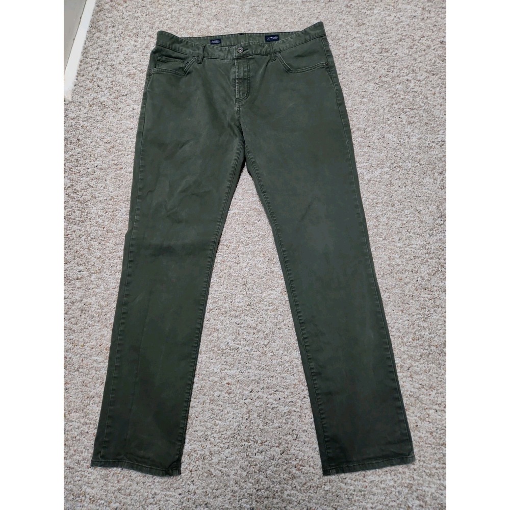 7Diamonds 36x34 Clifton Slim Straight Olive Jeans Mens